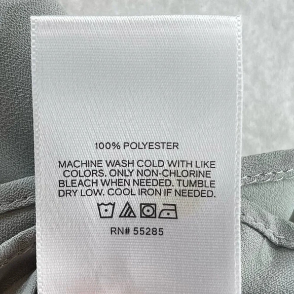 EXPRESS Blouse Size XL Crepe Surplice Twist Front Dolman Sleeve Back Zip Gray - Picture 6 of 13